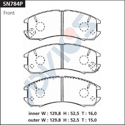 Advics SN784P - Kit pastiglie freno, Freno a disco autozon.pro