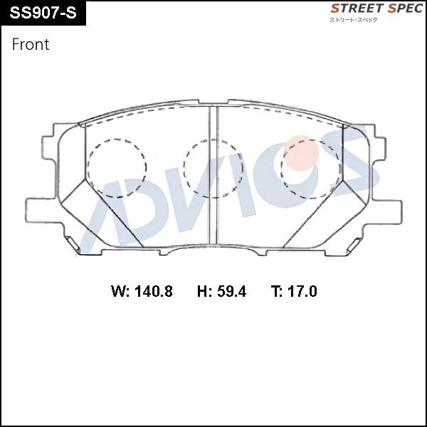 Advics SS907-S - Kit pastiglie freno, Freno a disco autozon.pro