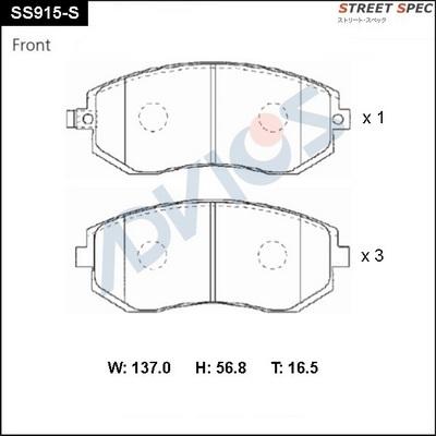 Advics SS915-S - Kit pastiglie freno, Freno a disco autozon.pro