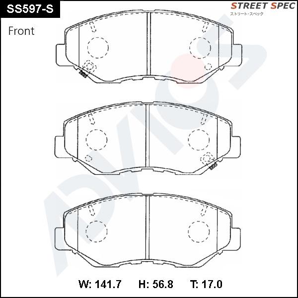 Advics SS597-S - Kit pastiglie freno, Freno a disco autozon.pro