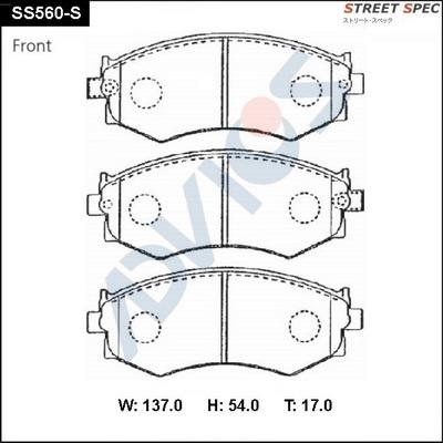 Advics SS560-S - Kit pastiglie freno, Freno a disco autozon.pro