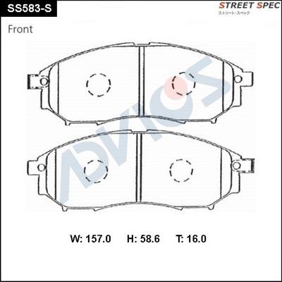 Advics SS583-S - Kit pastiglie freno, Freno a disco autozon.pro