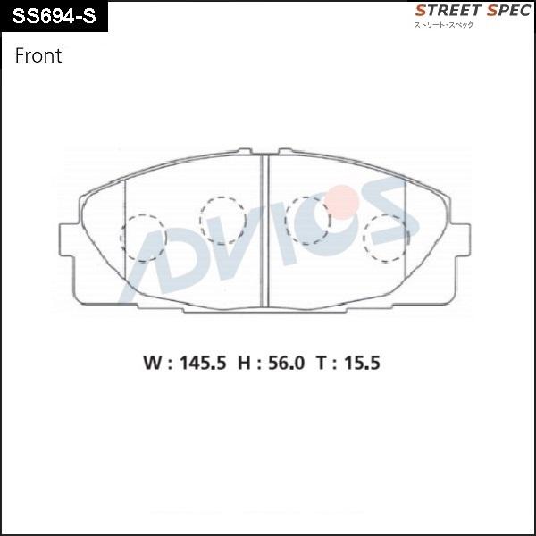 Advics SS694-S - Kit pastiglie freno, Freno a disco autozon.pro