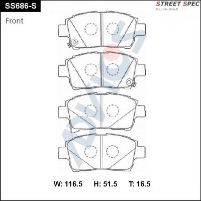 Advics SS686-S - Kit pastiglie freno, Freno a disco autozon.pro