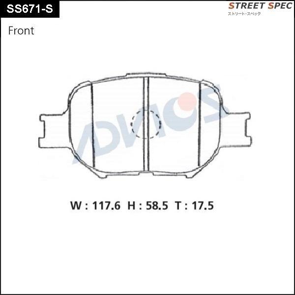 Advics SS671-S - Kit pastiglie freno, Freno a disco autozon.pro