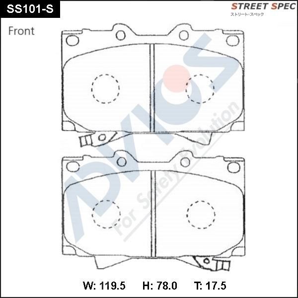 Advics SS101-S - Kit pastiglie freno, Freno a disco autozon.pro