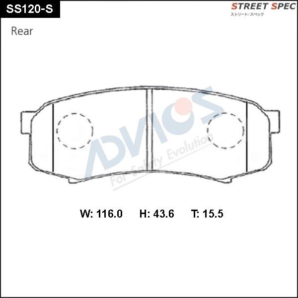 Advics SS120-S - Kit pastiglie freno, Freno a disco autozon.pro