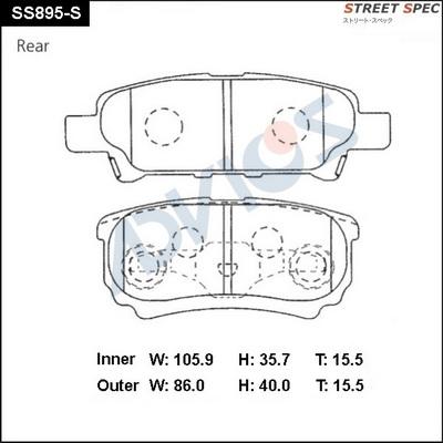 Advics SS895-S - Kit pastiglie freno, Freno a disco autozon.pro