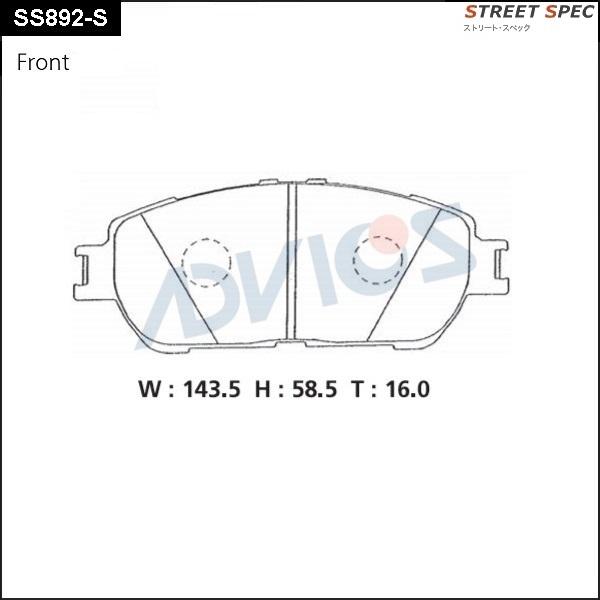 Advics SS892-S - Kit pastiglie freno, Freno a disco autozon.pro