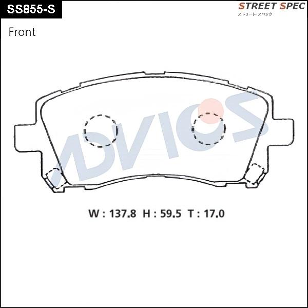 Advics SS855-S - Kit pastiglie freno, Freno a disco autozon.pro