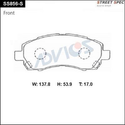 Advics SS856-S - Kit pastiglie freno, Freno a disco autozon.pro