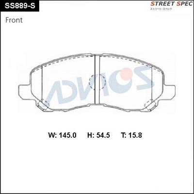 Advics SS889-S - Kit pastiglie freno, Freno a disco autozon.pro