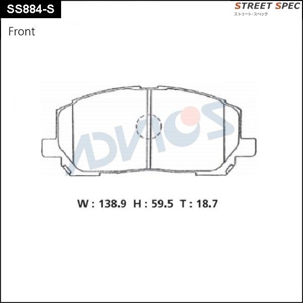 Advics SS884-S - Kit pastiglie freno, Freno a disco autozon.pro