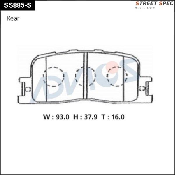 Advics SS885-S - Kit pastiglie freno, Freno a disco autozon.pro