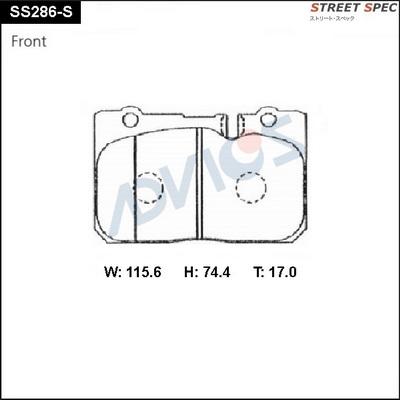 Advics SS286-S - Kit pastiglie freno, Freno a disco autozon.pro