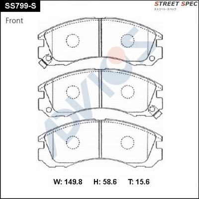 Advics SS799-S - Kit pastiglie freno, Freno a disco autozon.pro