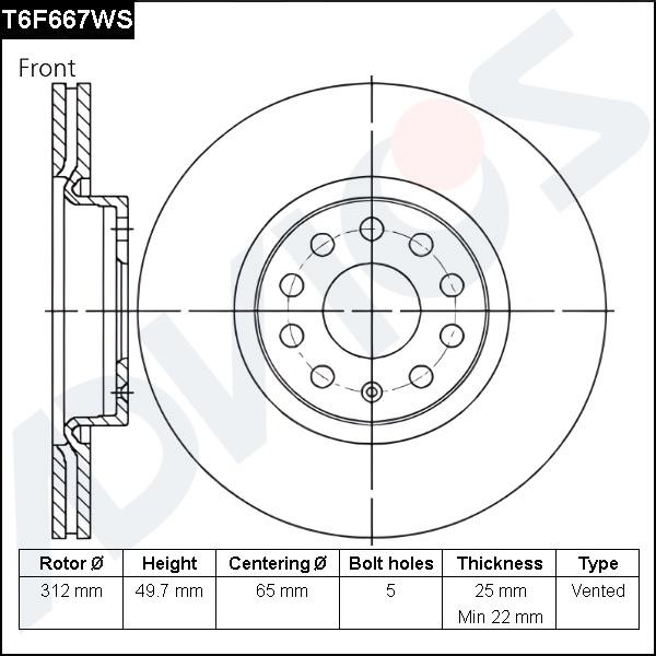 Advics T6F667WS - Discofreno autozon.pro