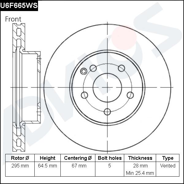 Advics U6F665WS - Discofreno autozon.pro