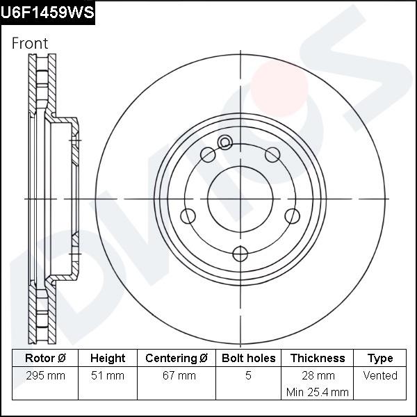 Advics U6F1459WS - Discofreno autozon.pro