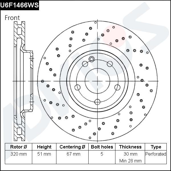 Advics U6F1466WS - Discofreno autozon.pro