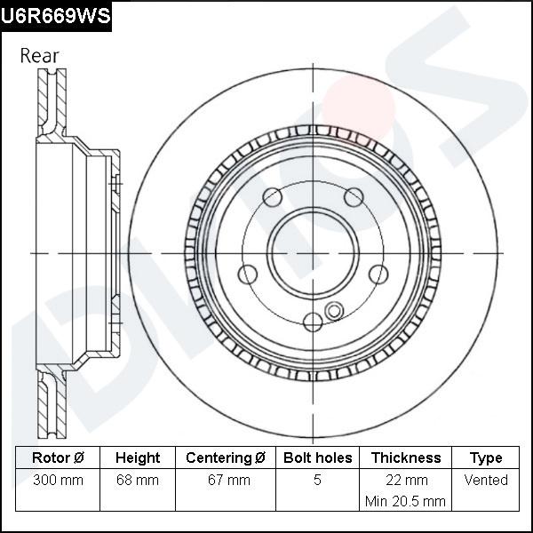 Advics U6R669WS - Discofreno autozon.pro