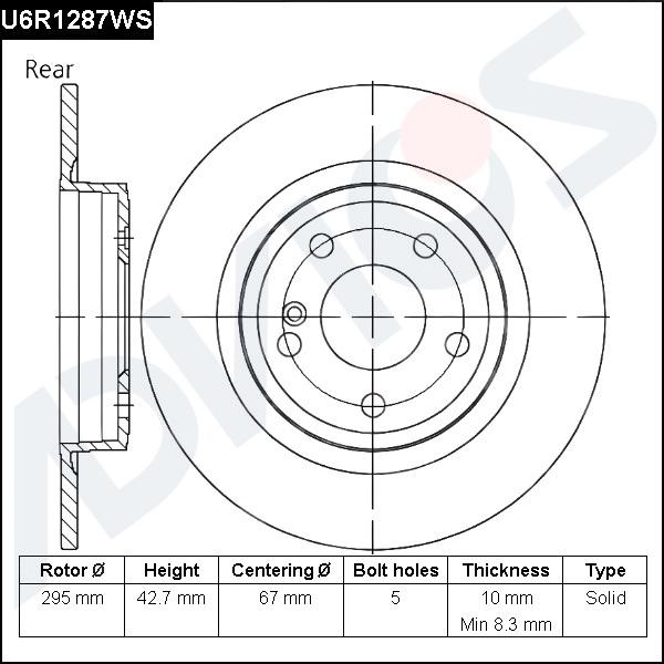 Advics U6R1287WS - Discofreno autozon.pro