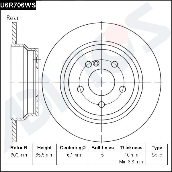 Advics U6R706WS - Discofreno autozon.pro