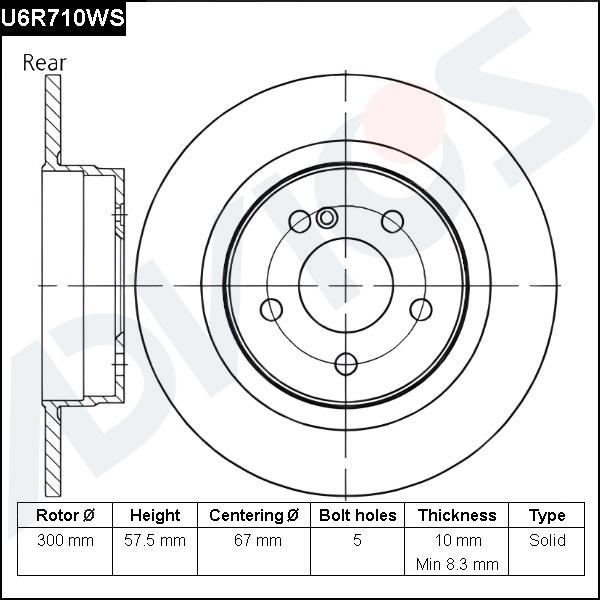 Advics U6R710WS - Discofreno autozon.pro