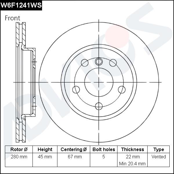 Advics W6F1241WS - Discofreno autozon.pro