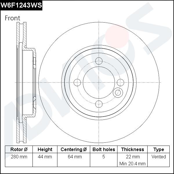 Advics W6F1243WS - Discofreno autozon.pro