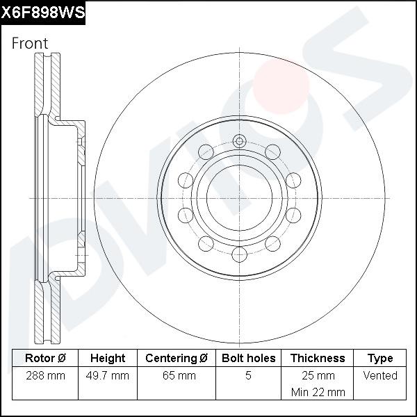 Advics X6F898WS - Discofreno autozon.pro