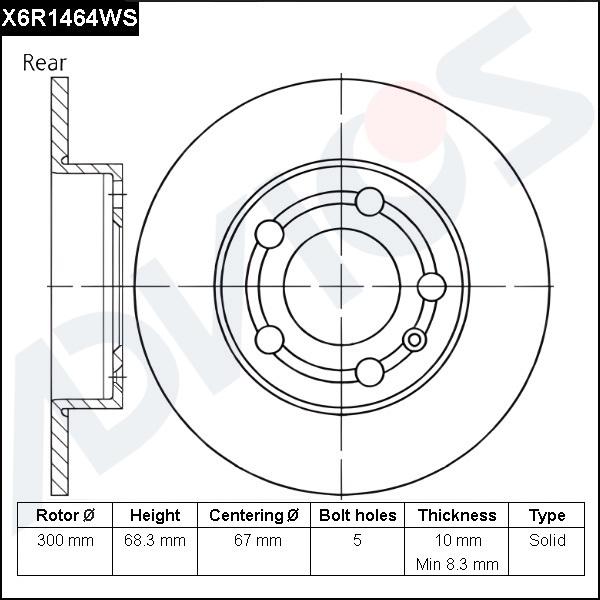 Advics X6R1464WS - Discofreno autozon.pro