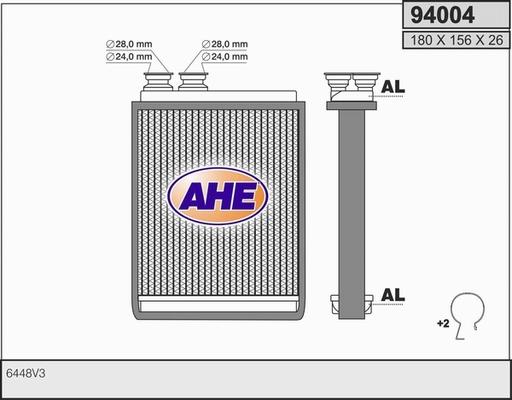 AHE 94004 - Scambiatore calore, Riscaldamento abitacolo autozon.pro