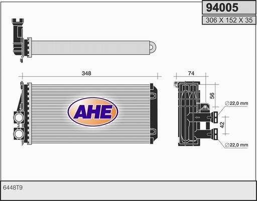 AHE 94005 - Scambiatore calore, Riscaldamento abitacolo autozon.pro