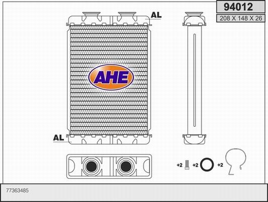 AHE 94012 - Scambiatore calore, Riscaldamento abitacolo autozon.pro