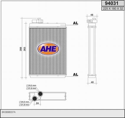 AHE 94031 - Scambiatore calore, Riscaldamento abitacolo autozon.pro