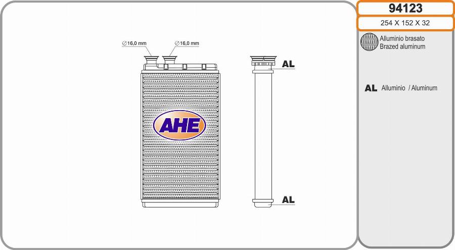 AHE 94123 - Scambiatore calore, Riscaldamento abitacolo autozon.pro