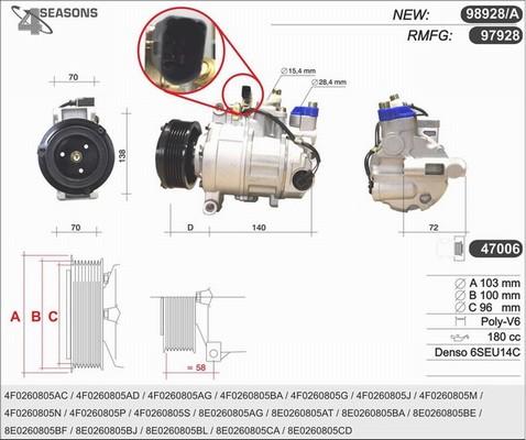 AHE 98928/A - Compressore, Climatizzatore autozon.pro