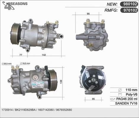 AHE 980102 - Compressore, Climatizzatore autozon.pro