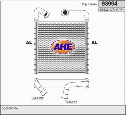 AHE 93994 - Scambiatore calore, Riscaldamento abitacolo autozon.pro