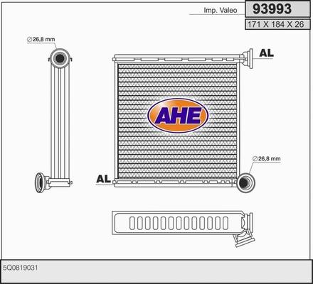 AHE 93993 - Scambiatore calore, Riscaldamento abitacolo autozon.pro