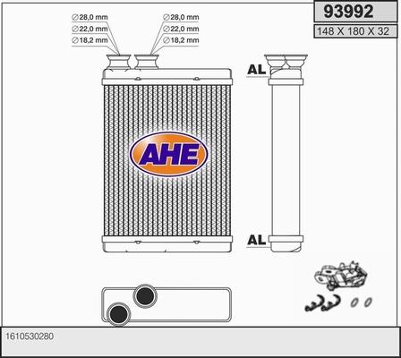 AHE 93992 - Scambiatore calore, Riscaldamento abitacolo autozon.pro