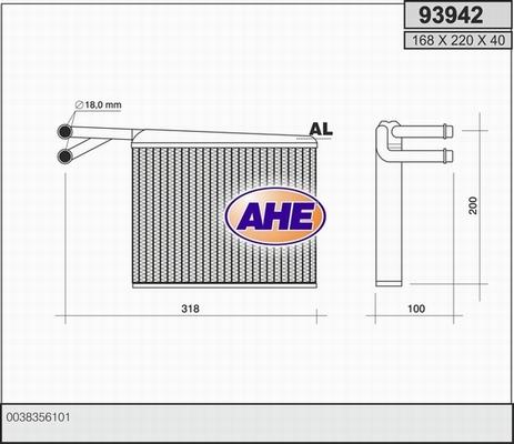 AHE 93942 - Scambiatore calore, Riscaldamento abitacolo autozon.pro