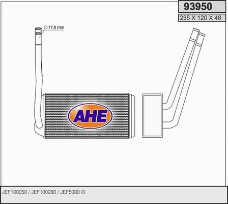 AHE 93950 - Scambiatore calore, Riscaldamento abitacolo autozon.pro