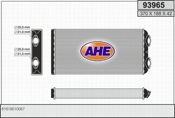 AHE 93965 - Scambiatore calore, Riscaldamento abitacolo autozon.pro