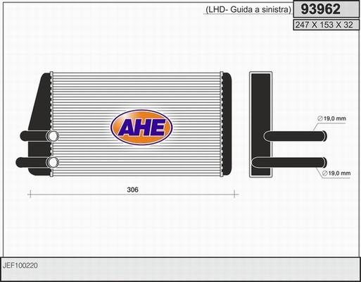 AHE 93962 - Scambiatore calore, Riscaldamento abitacolo autozon.pro