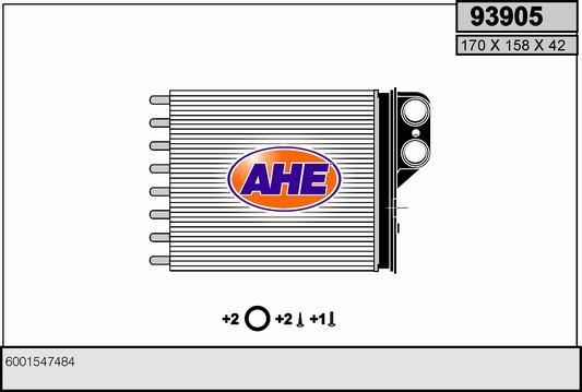 AHE 93905 - Scambiatore calore, Riscaldamento abitacolo autozon.pro