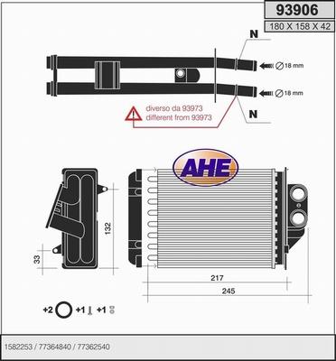 AHE 93906 - Scambiatore calore, Riscaldamento abitacolo autozon.pro