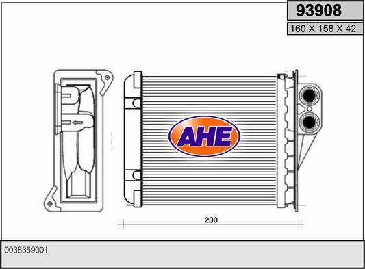 AHE 93908 - Scambiatore calore, Riscaldamento abitacolo autozon.pro