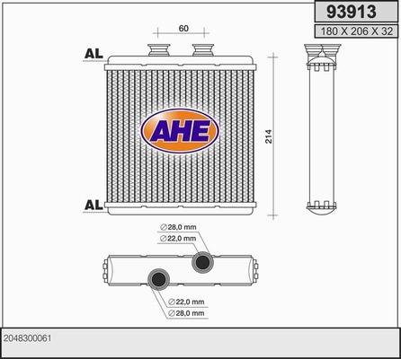 AHE 93913 - Scambiatore calore, Riscaldamento abitacolo autozon.pro